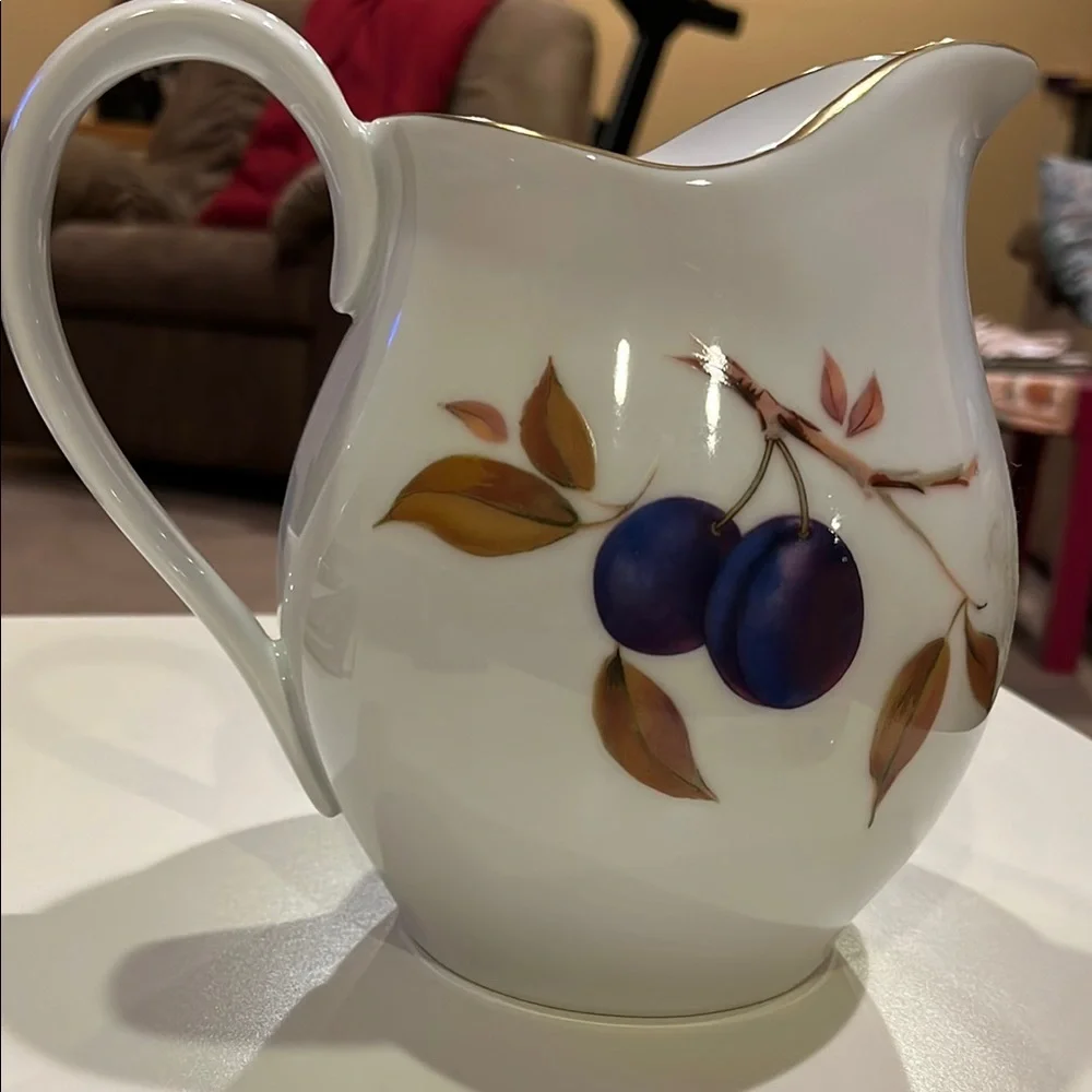 Evesham White Porcelain Pitcher Royal Worcester